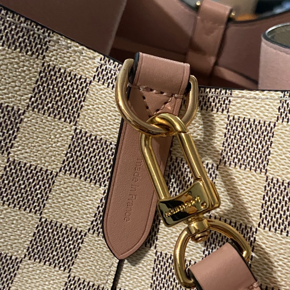 RARE Damier Azur Neonoe MM Eau De Rose Bucket style bag - Picture 4 of 11